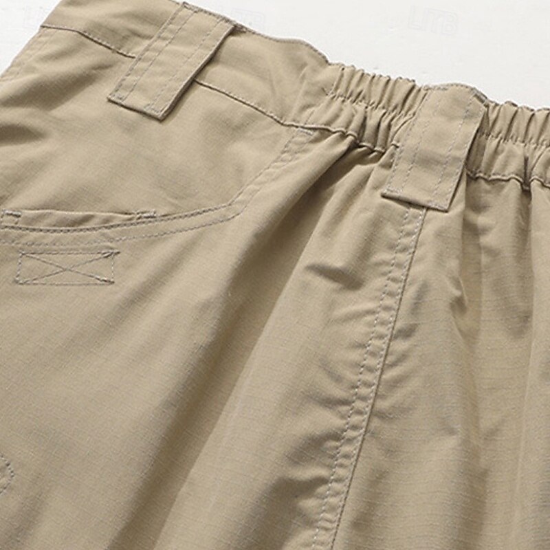 Men's Cargo Pants Trousers Buttons Multi Pocket Plain Wearable Outdoor Daily Camping & Hiking Fashion Classic Black Khaki4