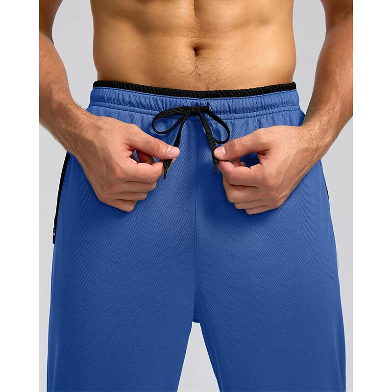 Men's Sweatpants Trousers Straight Leg Sweatpants Pocket Elastic Waist Drawstring Color Block Comfort Sports Outdoor Daily Fashion Casual Black 1# Black Micro-elastic2