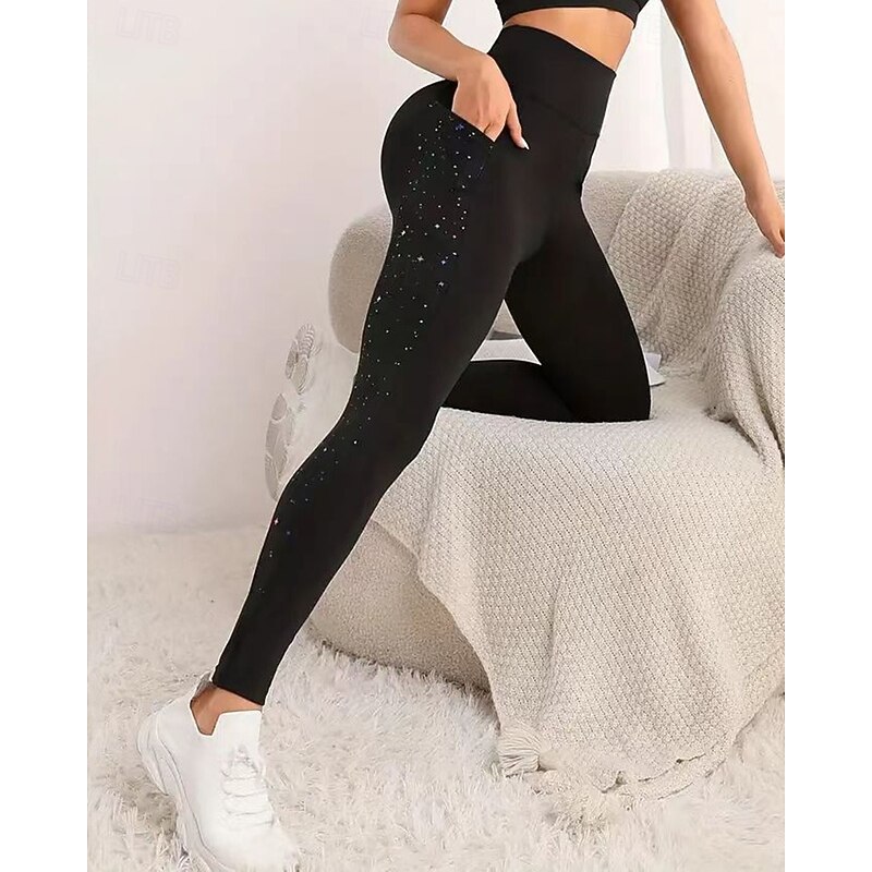 Women's Capri Leggings Yoga Leggings Tummy Control High Waist Gym Athletic Pilates Bottoms Solid Color Black Fall Sports Activewear Tight Fit3
