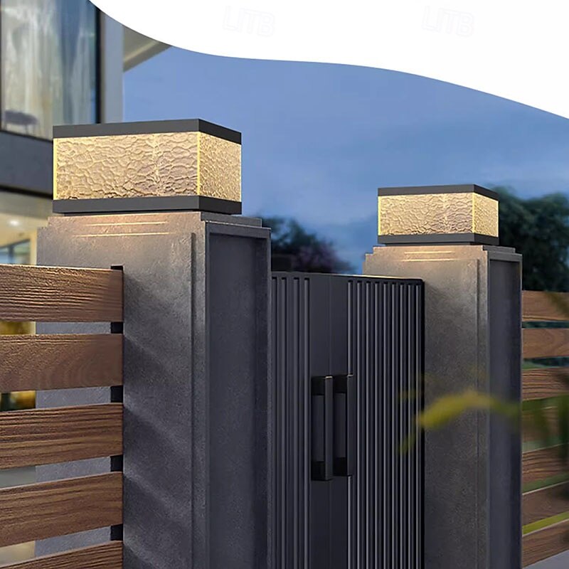 Outdoor Post Light IP65 Waterproof Lamp Post Light Fixture Black Aluminum 30cmExterior Post Lamp for Driveway Backyard Patio Garden4