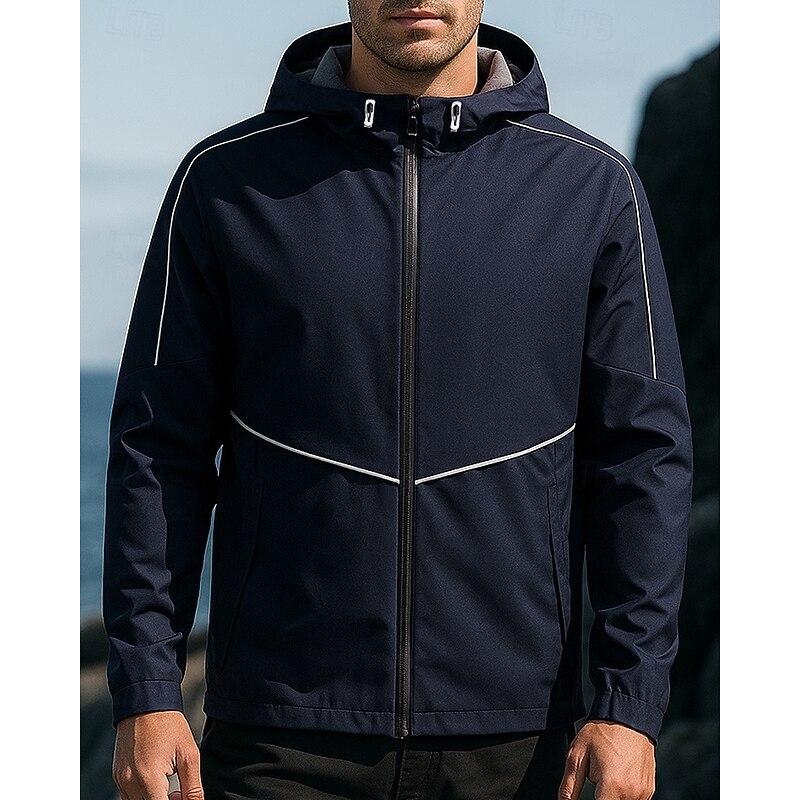 Men's Windbreaker Softshell Jacket Hiking Jacket Outdoor Waterproof Windproof Hiking Outfits Hiking Clothes Spring Autumn / Fall Top Camping / Hiking / Caving Running Solid Color Black Blue Green