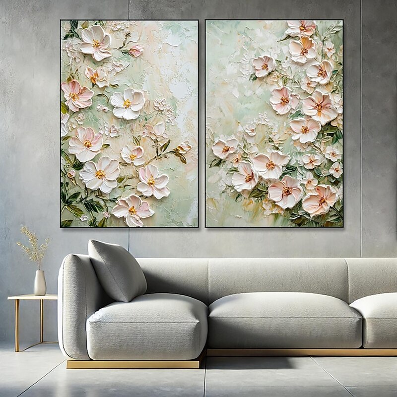 Handmade Oil Painting Canvas Wall Art Decoration Abstract 3D Palette Knife Flowers for Home Decor Stretched Frame Hanging Painting/Rolled Frameless Unstretched Painting2