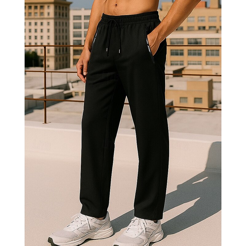 Men's Sweatpants Wide Leg Pants Track Pants Pocket Drawstring High Waist Bottoms Athleisure Gym Workout Fall Quick Dry Breathable Gym Workout Outdoor Running Slim Fit Sportswear Activewear Solid3