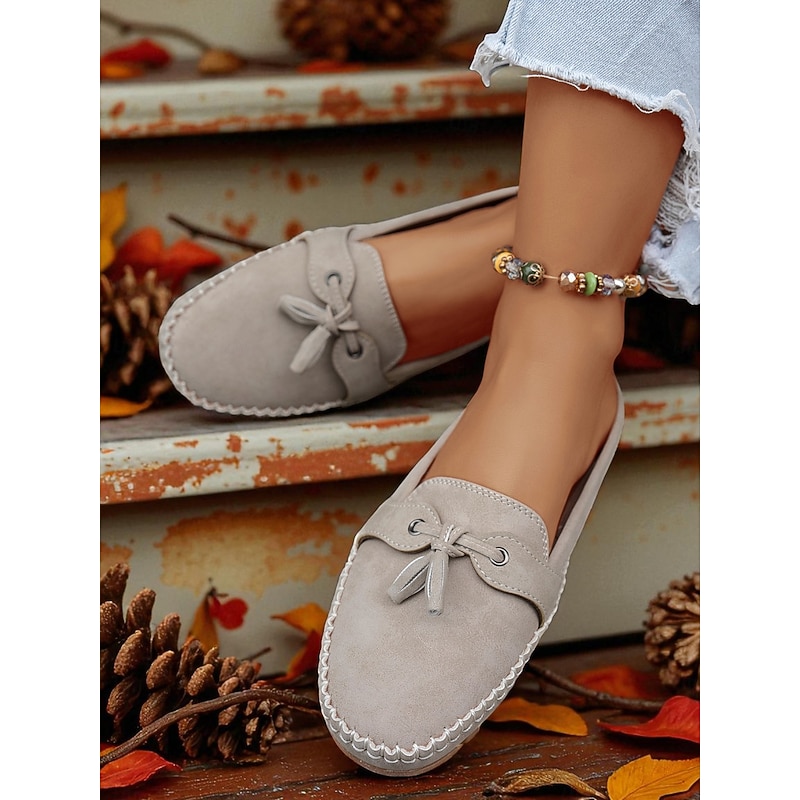 Women's Tassel Moccasin Mules – Casual Slip-On Loafers for Daily Commute and Relaxed Outfits3