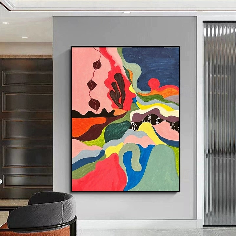 Handmade Oil Painting Large Size Canvas Wall Decoration Abstract Graffiti Color Block Picture Art for Home Decor Rolled Frameless Unstretched Painting2