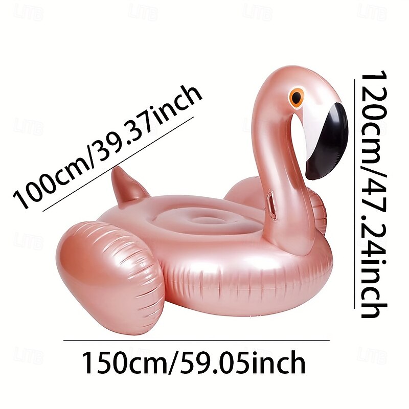 Giant Pink Flamingo Inflatable Pool Float for Adults - Durable PVC Water Toy with Large Cushioned Seat Perfect for Pool Parties and Relaxation Adult Water Toy  Playful Design  Thick Inflatable Toy2