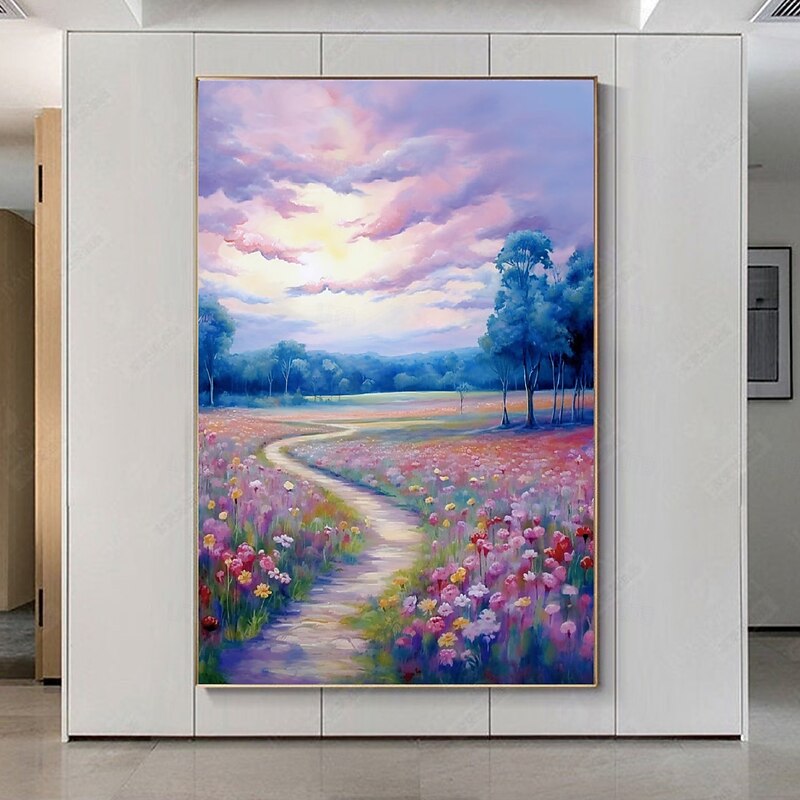 Handmate Oil PaintingCanvasWall Art DecorationAbstract Knife PaintingLandscape Countrysidefor Home Decor Rolled Frameless Unstretched Painting2