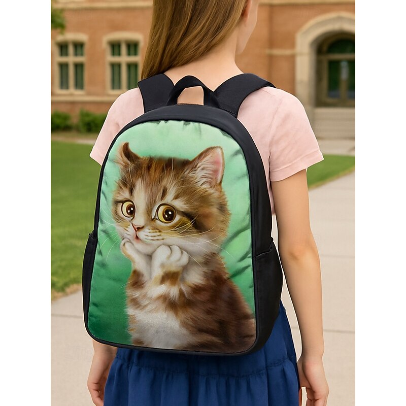 Girl's 3-Piece School Backpack Set with Cute Cat Print by Kayomi Harai– Lightweight Bookbag, Lunch Bag and Pencil Case for Elementary Students, Ideal for School, Travel and Gifts2