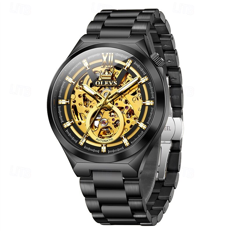 The New Olevs Brand Skeletonized Men'S Business Watch Waterproof Luminous Fashionable And Trendy Fully Automatic Mechanical Watch Casual Sports Men'S Wristwatch4