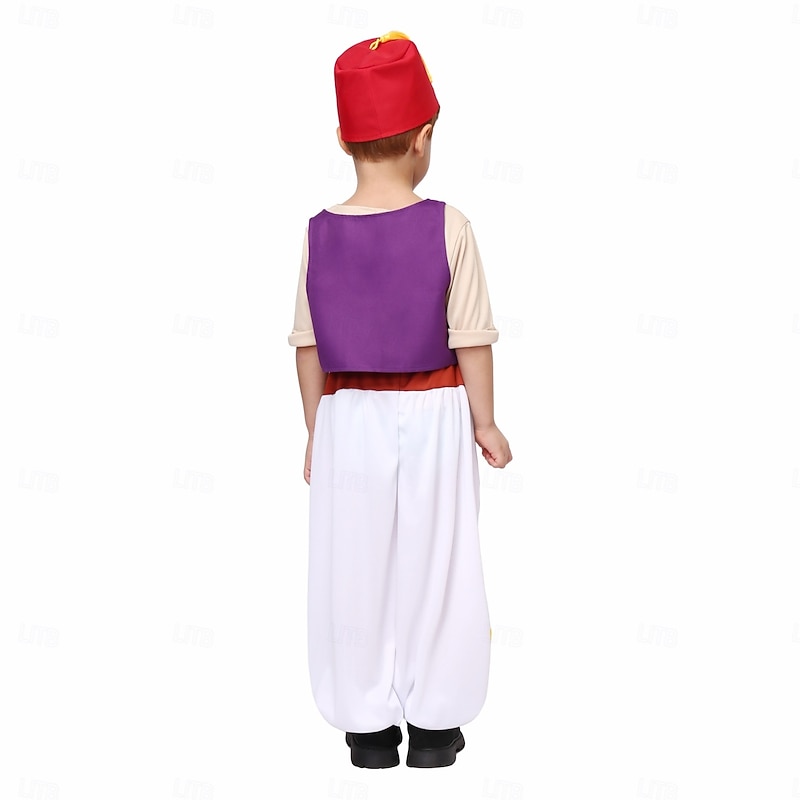 Fairy Tale Arabian Nights Prince Aladdin Cosplay Costume Outfits Storybook Characters Movie Cosplay for Boys' Kid's Halloween Carnival World Book Day Performance Educational Dress Up School Event2