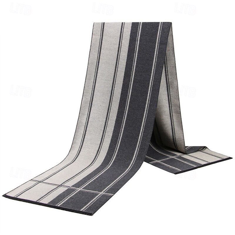 Women's Rectangle Scarf Street Daily Date Grey Blue Scarf Color Block Stripe