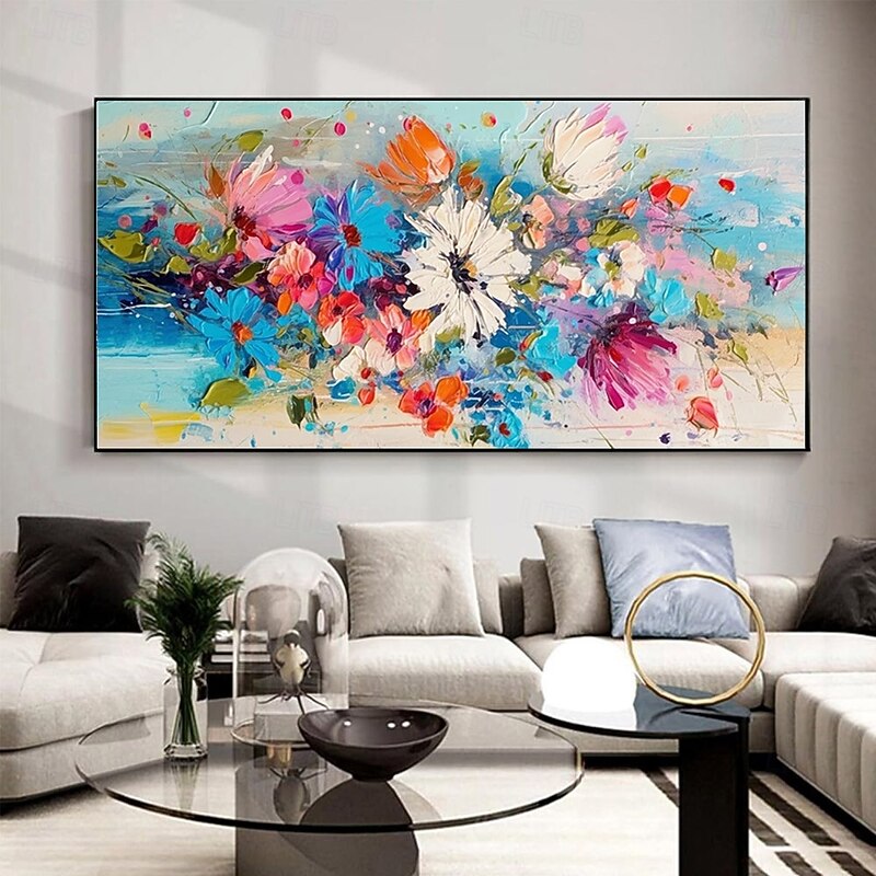 Handmade Oil Painting Canvas Wall Art Decoration Modern Thick Oil Flower for Living Room Home Decor Stretched Frame Hanging Painting/Rolled Frameless Unstretched Painting