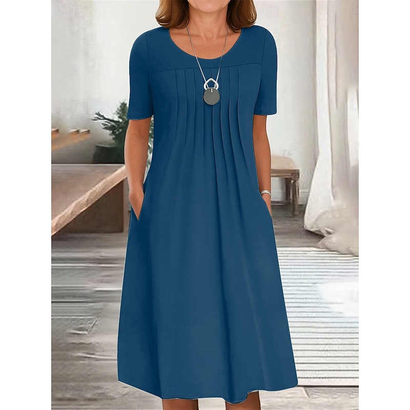 Women's Midi Dress T Shirt Dress Tee Dress A Line Dress Summer Dress Vacation Casual Daily Regular Fit Graphic Plain Short Sleeve Crew Neck Black White Red Blue Summer Spring