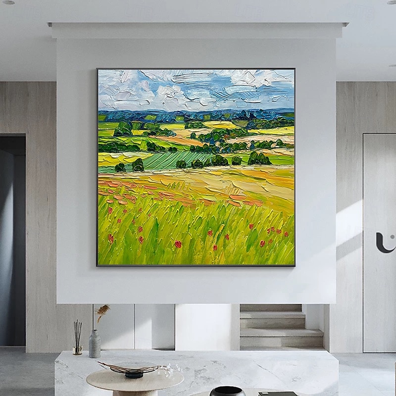 Mintura Handmade Textured Landscape Oil Paintings On Canvas Wall Art Decoration Modern Abstract Picture For Home Decor Rolled Frameless Unstretched Painting4