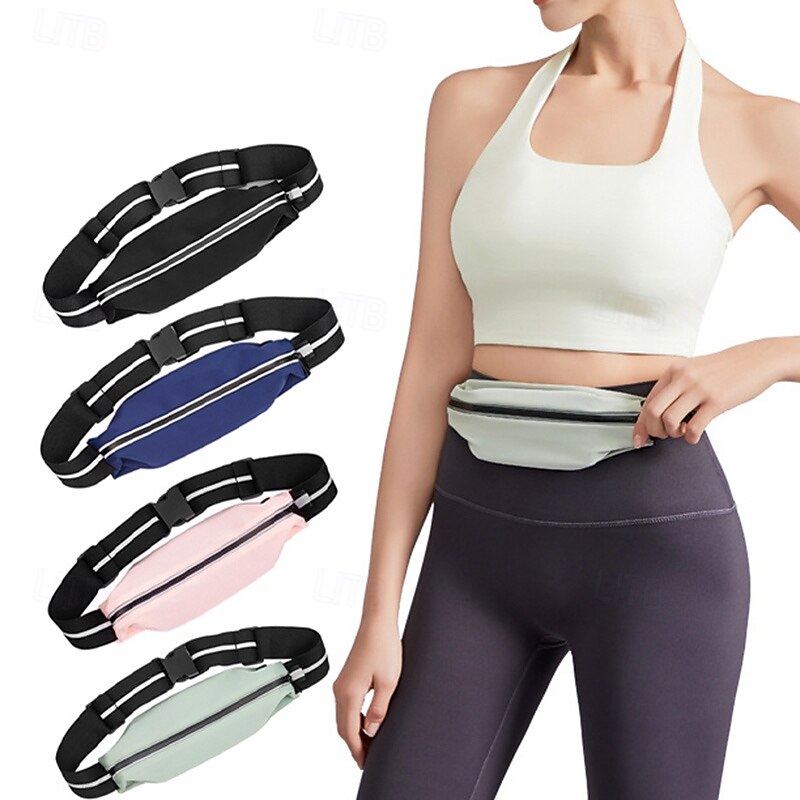 Running Belt Fanny Pack Phone Holder Belt Sport Waist Pack for Marathon Jogging Running Sports Bag Lightweight Anti-theft Water Resistant Reflective Strip Tactel Men's Women's Running Bag