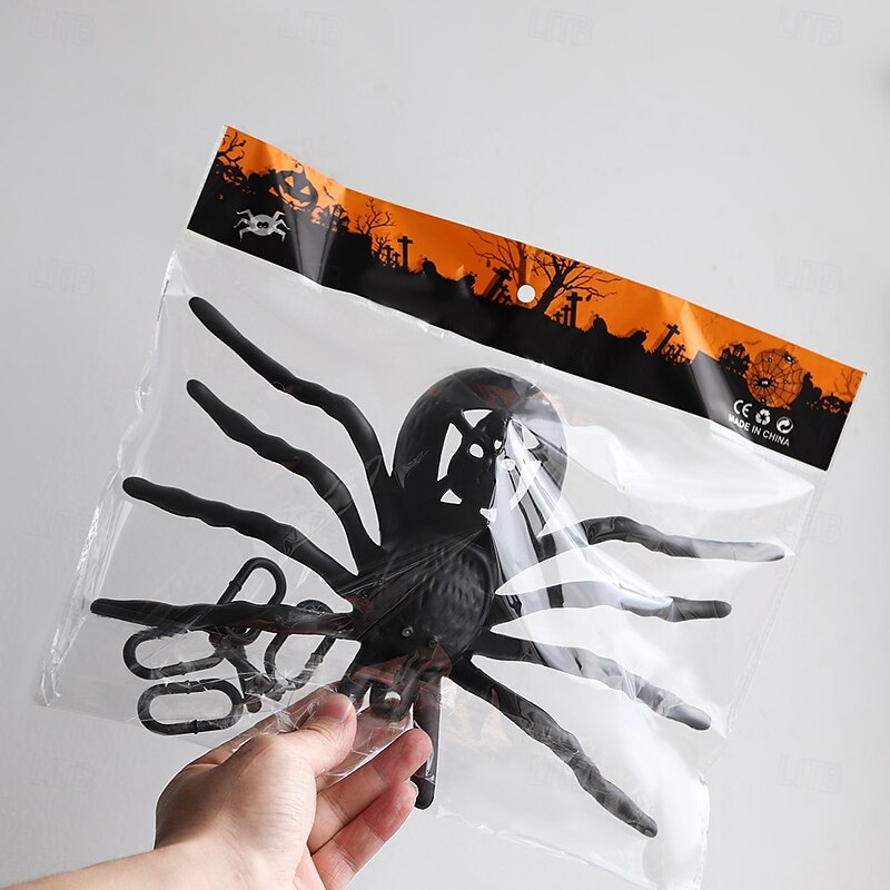 1 Pc Halloween simulation big spider 7 color changing LED luminous decorative light indoor and outdoor restaurant room party prank horror eerie atmosphere light4