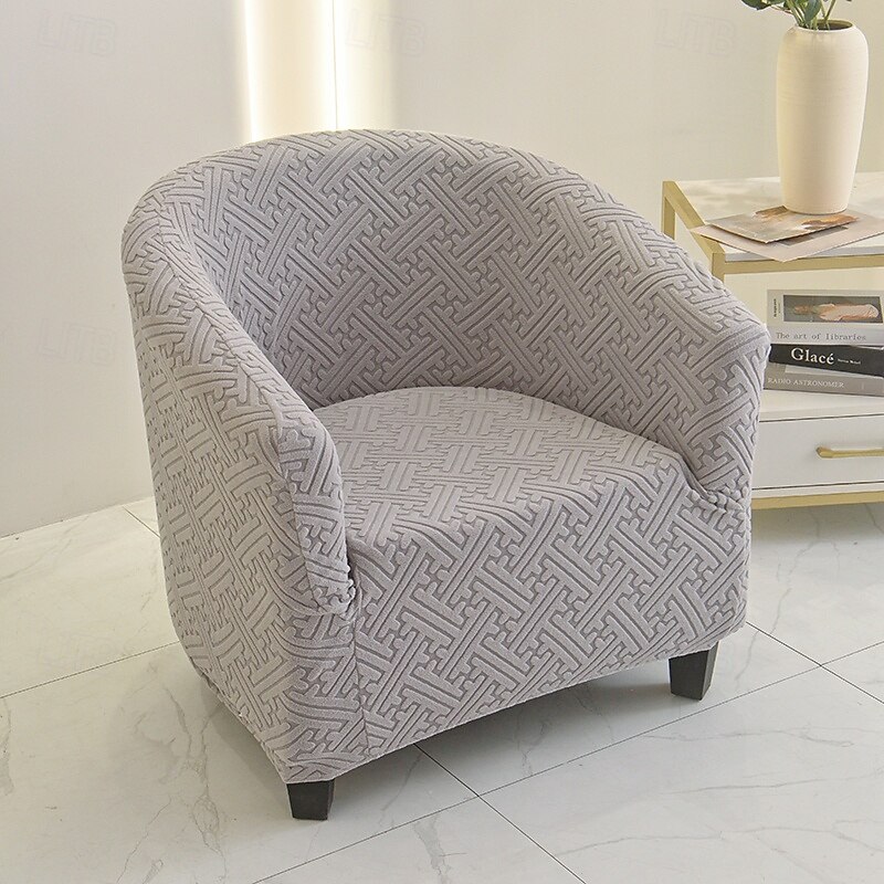 Jacquard Semi-Circular Club Chair Cover Seat Sofa Cover Single Sofa Cover Modern Minimalist U-Shaped Chair Cover All Inclusive Semi-Circular Small Sofa Cover2