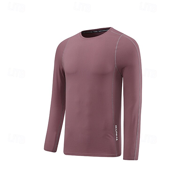 Men's Performance Shirt Sport Tee Shirt Long Sleeve Crew Neck Top Outdoor Quick Dry Sweat wicking anti-odor Breathable Nylon Black Light Green Red Fishing Tennis Running2