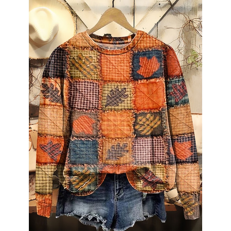 Women's Sweatshirts Graphic Animal Casual Long Sleeve Crew Neck Regular Tops Street Dailywear Casual Print Yellow Blue Purple Orange Green Fall Winter3