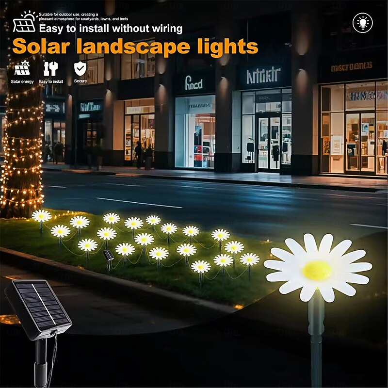 10LED 20LED 30LED 50LED Solar Outdoor Pathway Lights Garden Lawn Pilot Light  Waterproof Courtyard Flower Path Light String for Camping Wedding Christmas Decor 1PC2