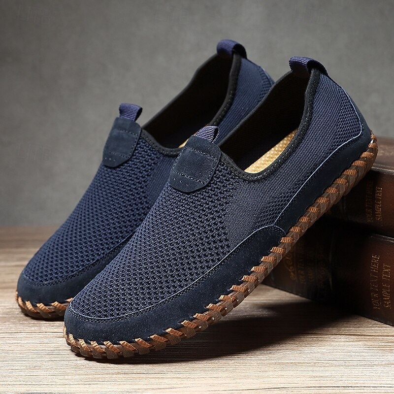 Men's Breathable Knit Slip-On Walking Shoes – Lightweight Mesh Sneakers for Summer Travel, Outdoor Activities and Everyday Comfort2