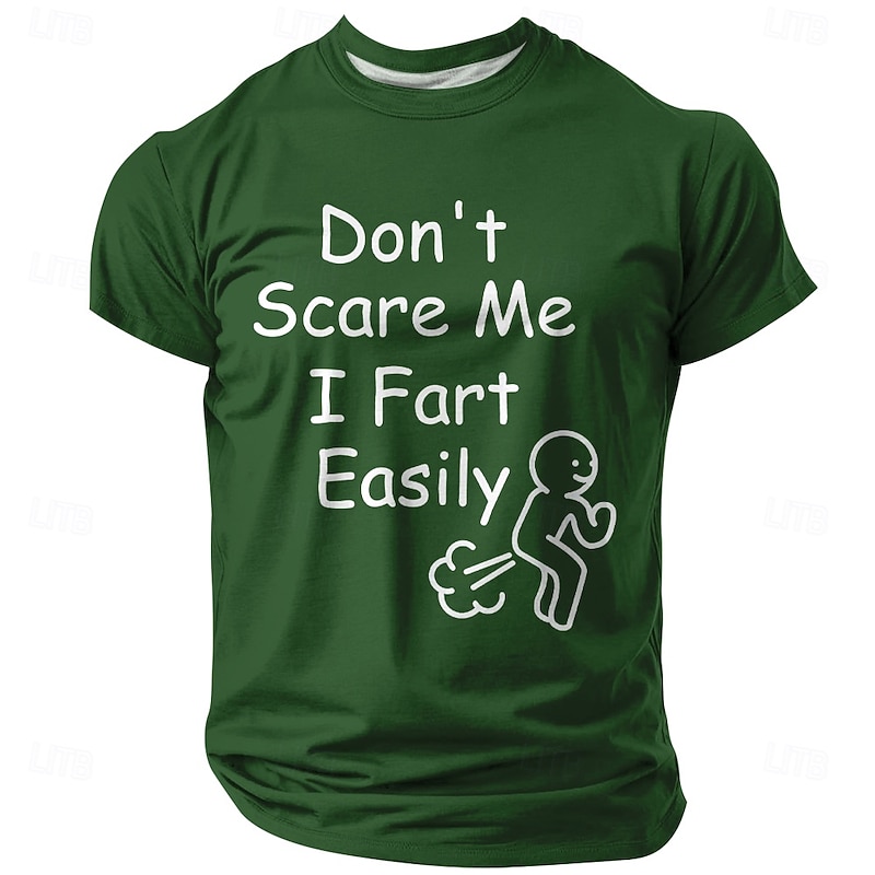 Funny Men's T-Shirt: 'Don't Scare Me I Fart Easily' Graphic Novelty Humor Short Sleeve Tee3