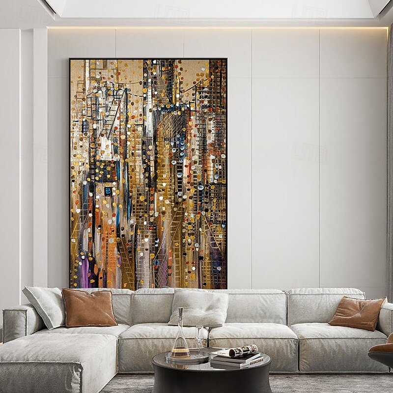 Handmade Oil Painting Canvas Wall Art Decoration Modern Abstract Architecture Home Decor Rolled Frameless Unstretched Painting3