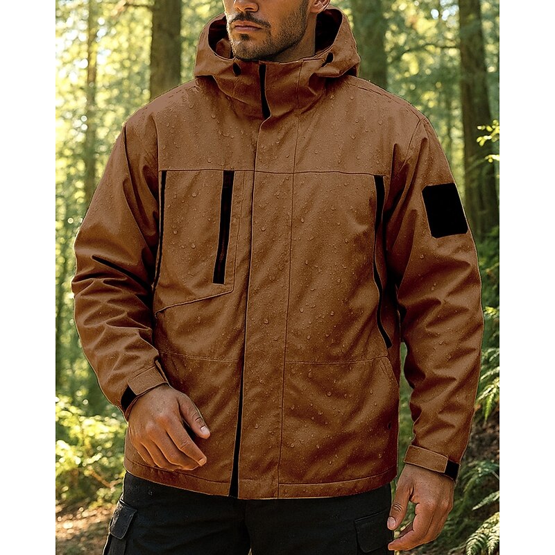 Men's Windbreaker Hiking Jacket rain coat Outdoor Waterproof Windproof Lightweight Hiking Outfits Hiking Clothes Spring Autumn / Fall Top Camping / Hiking / Caving Running Black White Purple4