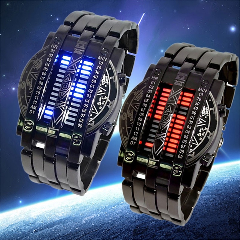 Women Men Kids Digital Watch Outdoor Sports Fashion Casual Luminous Waterproof Stainless Steel Strap Watch