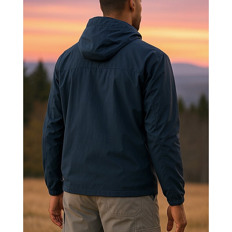 Men's Windbreaker Hiking Jacket Outdoor Sun Protection Lightweight Breathable Hiking Outfits Hiking Clothes Summer Spring Jacket Camping / Hiking / Caving Running Solid Color Black Light Grey Purple2