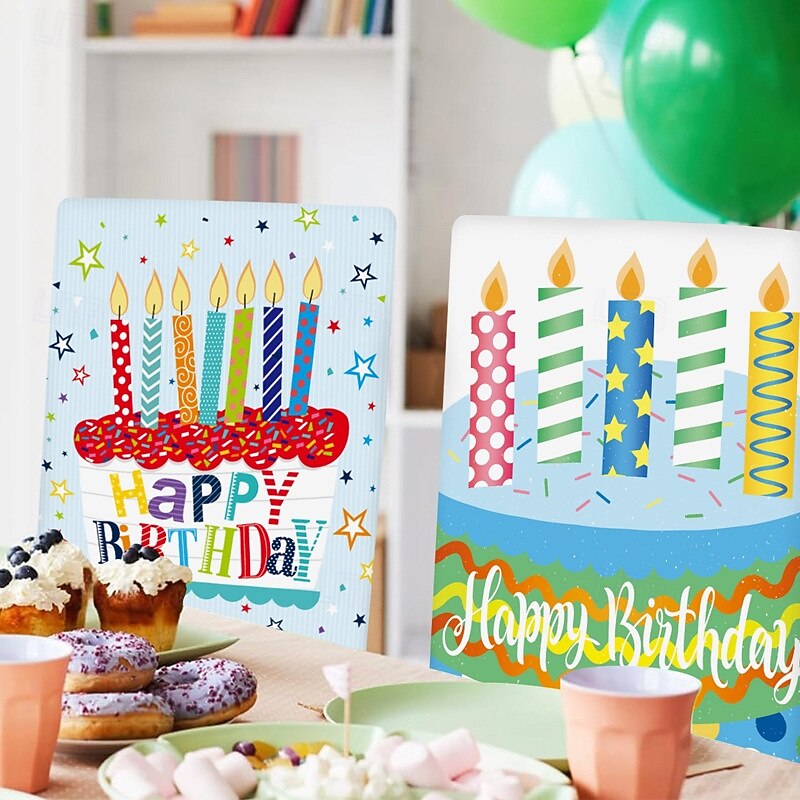 Festive Birthday Cartoon Chair Covers - Peach Skin Velvet Half-Body Design for Birthday & Holiday Decor, Removable Dining Chair Slipcovers for Kitchen or Dining Room3