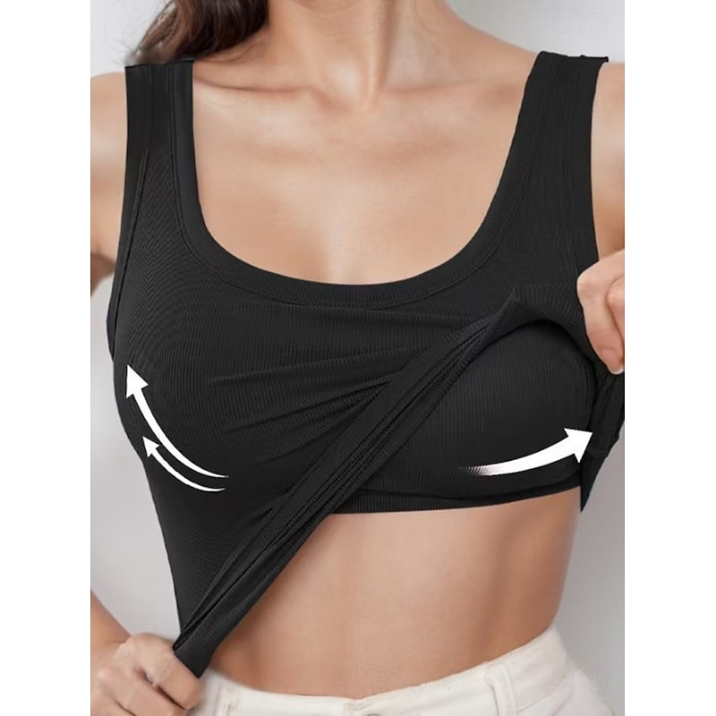 Women's Camisole Tank Top Solid Color Daily Stylish Casual Sleeveless Scoop Neck Regular Tops Daily Black White Pink Army Green Blue Summer3