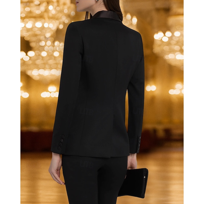 Women's Blazer Sport Coat Formal Wedding Guest Elegant Long Sleeve Shawl Lapel Single Breasted3