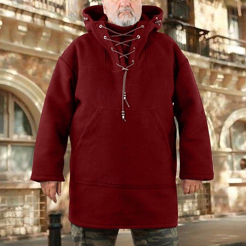 Men's Hoodie Apricot Red Blue Brown Gray Hooded Plain Lace up Pocket Sports & Outdoor Daily Holiday Polyester Streetwear Basic Casual Fall Winter Clothing Apparel Hoodies Sweatshirts2