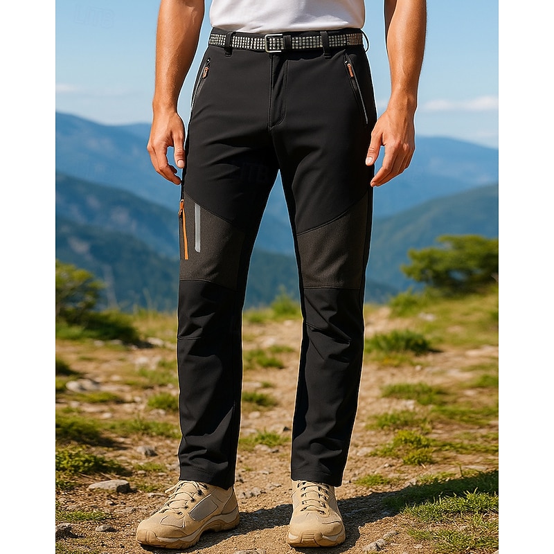Men's Hiking Pants Trousers Hiking Rain Pants Softshell Pants Summer Outdoor Regular Fit Waterproof Windproof Bottoms Black Camping / Hiking Running S M L XL XXL - Main Image
