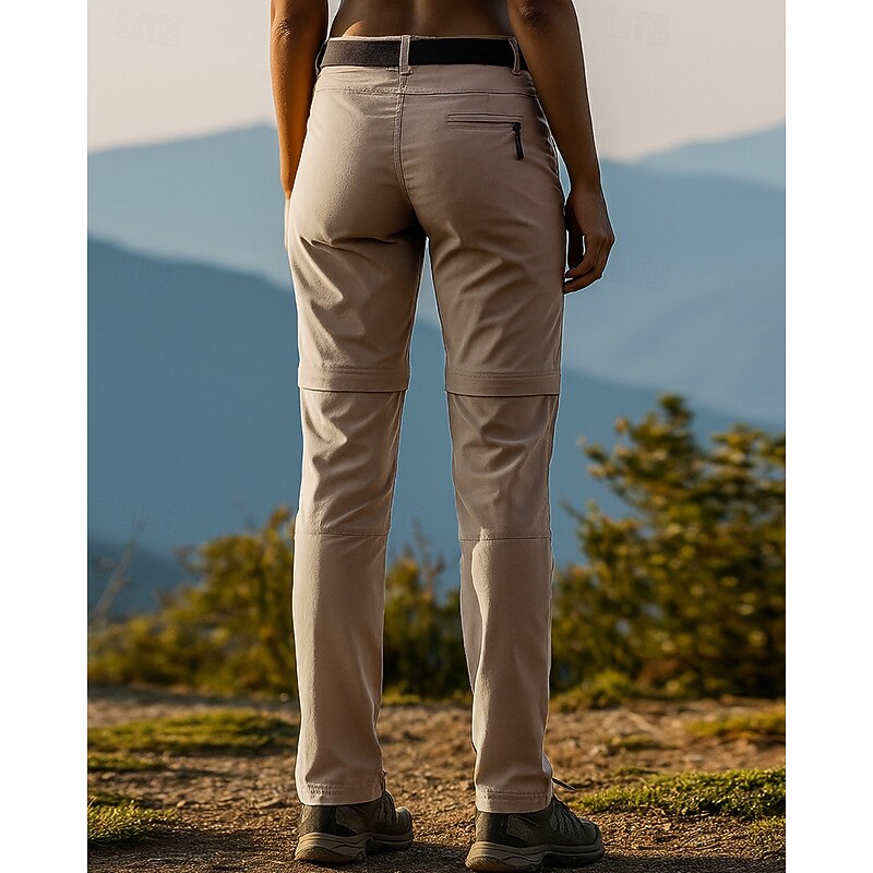 Women's Convertible Zip Off Pants Hiking Pants Trousers Hiking Rain Pants Waterproof pants Outdoor Regular Fit Waterproof Windproof Bottoms Pocket Army Green Blue Camping / Hiking Hunting Traveling S2