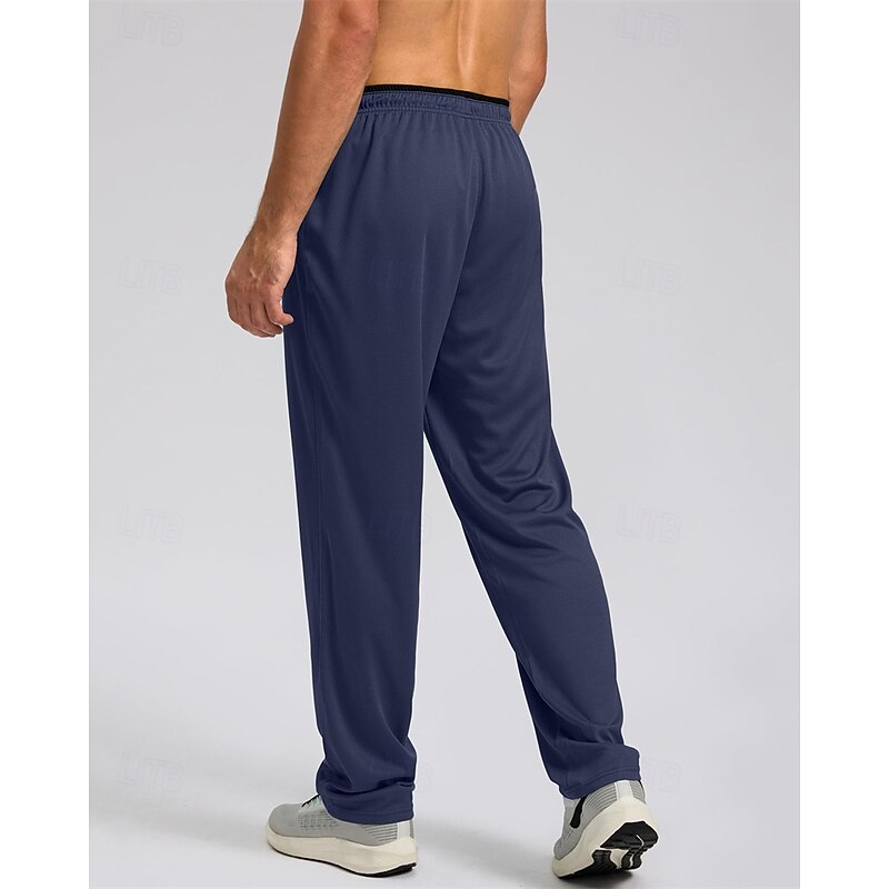 Men's Sweatpants Trousers Straight Leg Sweatpants Pocket Elastic Waist Drawstring Color Block Comfort Sports Outdoor Daily Fashion Casual Black 1# Black Micro-elastic4