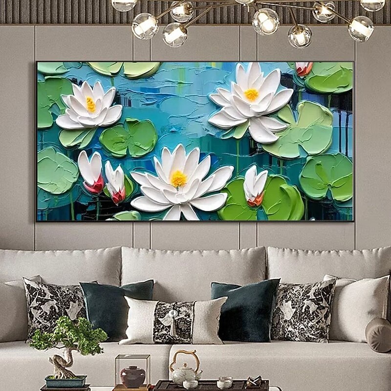 Large Handmade 3D Oil Painting Large Abstract Flower Vase Oil Painting on Canvas Wall Art Colorful Texture Wall Art Original Floral Art Custom Painting Living Room Decor3