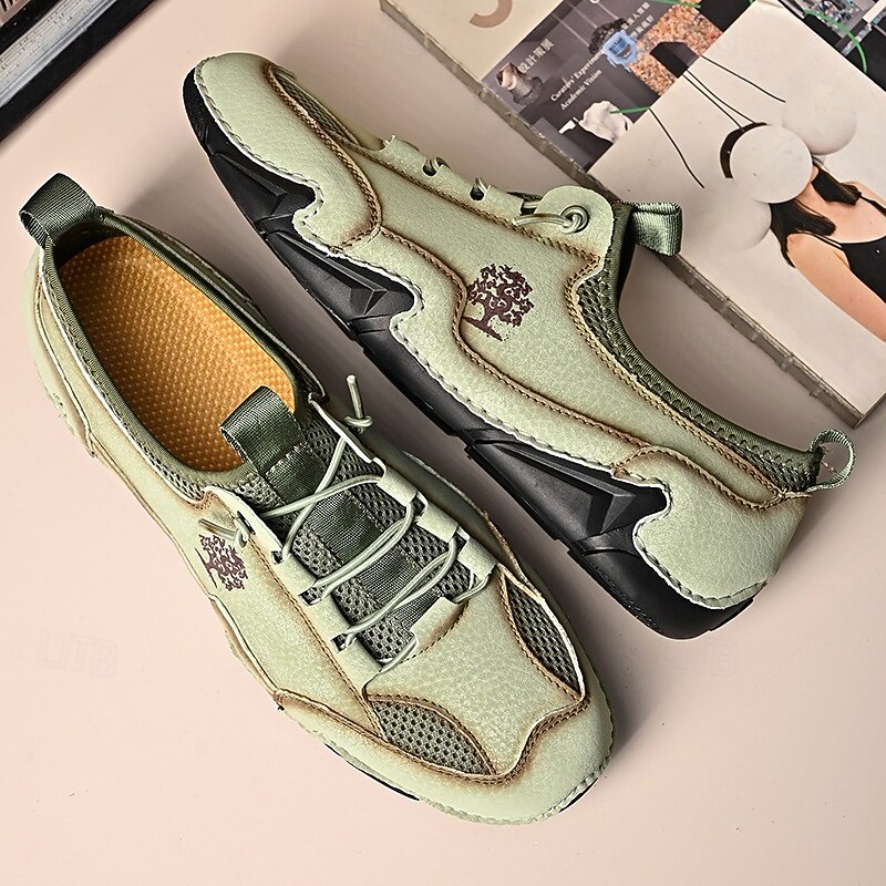 Men's Retro Casual Lace-Up Shoes – Unique Stitch Design & Flexible Sole for Art-Inspired Outfits, Walking & Creative Events3