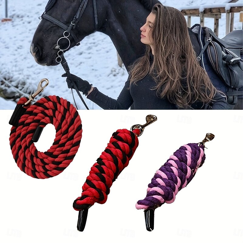 Durable Horse Rope with Hook - Thickly Woven Universal Equestrian Equipment for Riding Horses 1pc2