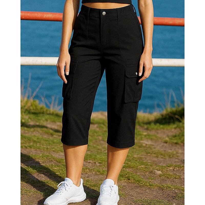 Women's Sweatpants Jogging Pants Cargo Capri Pants Pockets Straight Leg High Waist Bottoms Athleisure Gym Workout Micro Elasticity Breathable Hiking Workout Athletic Loose Fit Sportswear Activewear3