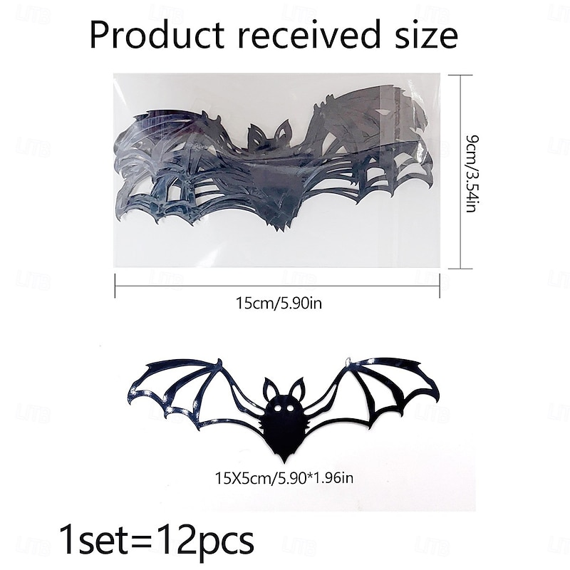 Halloween 3D Bat Wall Decals, Butterfly Wall Stickers for Bedroom Background Wall Decor, Removable Scary Halloween Room Decorations2