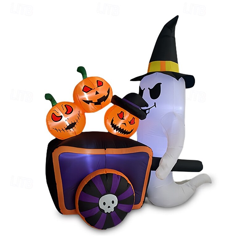 Halloween Inflatable Ghost Honky Cart Pumpkin Air Model Ornaments LED Luminous Outdoor Courtyard Decorations Atmosphere2