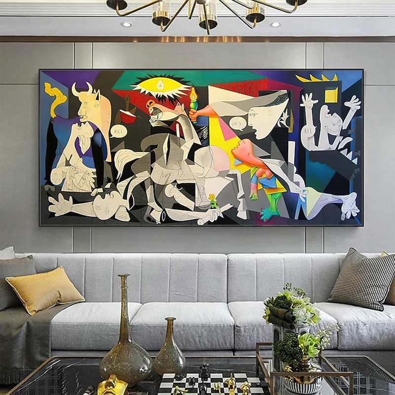 Mintura Handmade Pablo Picasso Guernica Reproduction Oil Paintings On Canvas Wall Art Decoration Modern Romd Decor Pictures For Home Decor Rolled Frameless Unstretched Painting