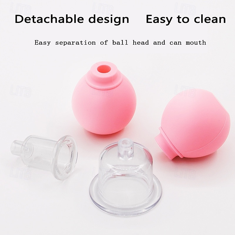 4pcs Health Massage Vacuum Cupping Cups Set Rubber Head Glass Anti Cellulite Massage Chinese Therapy Face Cupping Set Cans4