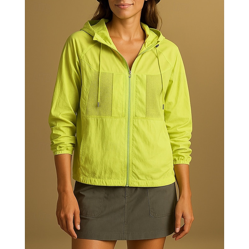 Women's Windbreaker Softshell Jacket Hiking Jacket Outdoor Quick Dry Lightweight Breathable Hiking Outfits Hiking Clothes Summer Spring Jacket Climbing Camping / Hiking / Caving Running Solid Color3