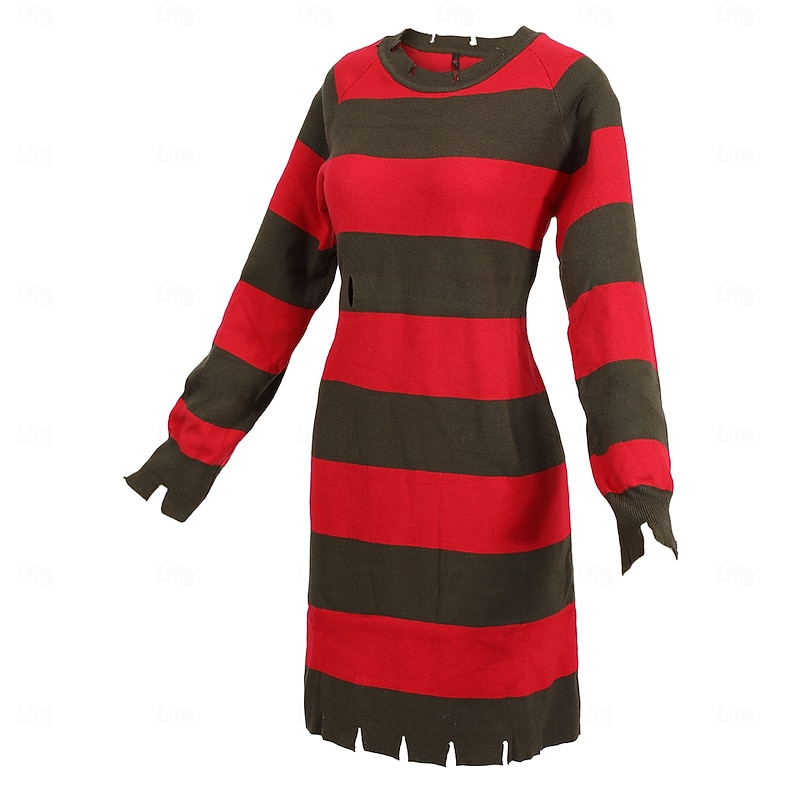 Freddy Krueger Halloween Dress Sweater Jumper A Nightmare on Elm Street Horror Scary Costume Adults' Women's Halloween Carnival Performance Party Easy Halloween Costumes Dress Up3