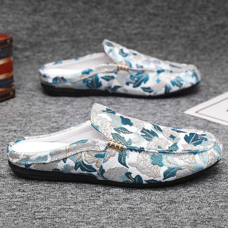 Men's Clogs & Mules Comfort Loafers Penny Loafers Walking Casual Fabric Jacquard fabric Comfortable Slip Resistant Breathable Loafer Black Blue Summer Spring Fall4