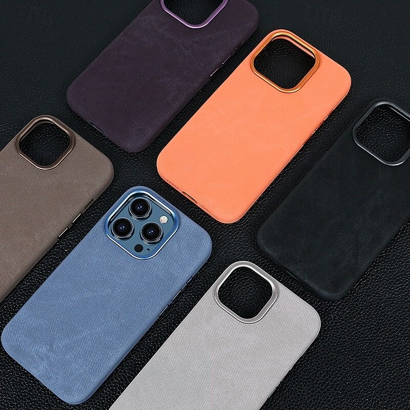 Phone Case For iPhone 16 15 14 Pro Max 13 Pro Max Back Cover Magnetic Shockproof Retro TPU PU Leather