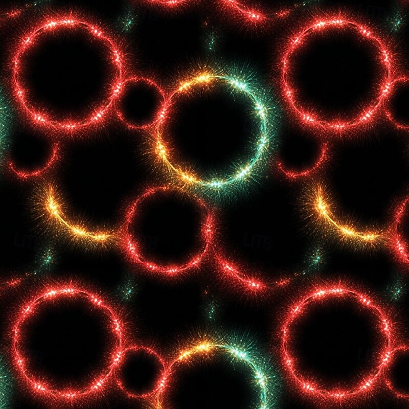 Men's Geometric Circle Neon Glow Shirt Button Up Shirt Casual Dress Shirt Long Sleeve Fashion Casual Vacation Daily Streetwear Summer Spring Turndown 3D Print Collared Shirts Red Blue Orange Green3